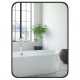 Minimalist 24 x 32 inch wall-mounted rectangle mirror with a rustproof metal frame, ideal for bathroom or entryway.