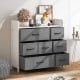 Fabric dresser with 7 drawers in white, featuring a spacious top and durable metal construction for bedroom.