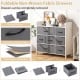 Foldable non-woven fabric drawers in gray with metal handles, designed for the white fabric dresser for bedroom.