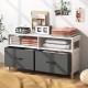Fabric chest of drawers in white with 2 fabric drawers and 2 open shelves, ideal for bedroom or living room storage.