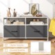 Fabric chest of drawers in white featuring 2 fabric drawers and 2 open shelves, ideal for versatile storage solutions.