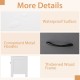 Detail of the fabric chest of drawers showing waterproof surface, convenient metal handles, and thickened wood frame.
