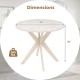 36-inch Mid Century Modern kitchen table with faux marble top and solid rubber wood legs, ideal for dining or leisure.