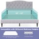 Queen size upholstered platform bed with button tufted headboard, compatible with 10"-12" mattress heights for optimal.
