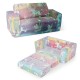 Colorful 2-in-1 flip-out kids sofa chair with glowing patterns, ergonomic design, and detachable flannel cover for.