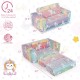Colorful 2-in-1 flip-out kids sofa chair featuring a spacious backrest, soft sponge, and cute patterns, perfect for.