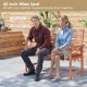 Patio solid wood loveseat with inclined backrest, slatted seat, and widened armrests, perfect for outdoor relaxation.