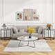 20-inch glass end table with a black metal frame and faux marble top, perfect for living room or bedroom decor.