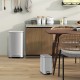 10.5 gal and 1.6 gal stainless steel step trash can combo set for kitchen and office, featuring detachable inner.