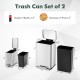 Step trash can combo set featuring a 10.5 gal silver can and a 1.6 gal black can, perfect for kitchen and office use.