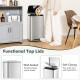 10.5 gal stainless steel step trash can with soft-closing lid and detachable inner bucket, ideal for kitchen and office.