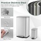 10.5 gal and 1.6 gal stainless steel step trash can combo set, stain-proof and easy-to-clean, ideal for home or office.