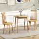 Windsor dining chairs set of 2 with high spindle back and natural rubber wood legs, perfect for dining rooms.