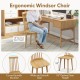 Windsor dining chair with ergonomic spindle back and natural rubber wood legs, 18" seat height for comfort and.