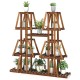 5-tier wood plant stand with 10 open shelves, crafted from natural pine, ideal for displaying plants and decorations.