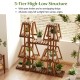 5-tier wood plant stand with 10 open shelves, crafted from natural pine, perfect for displaying plants in any space.