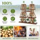 5-tier wood plant stand made of natural pine, featuring 10 open shelves for organized plant display in any space.
