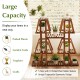 5-tier wood plant stand with 10 shelves, crafted from natural pine, perfect for displaying plants and decorations.