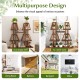 5-tier wood plant stand featuring unique trapezoidal compartments, perfect for showcasing plants and decor in various.