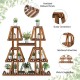 5-tier wood plant stand with symmetrical trapezoidal compartments, crafted from pine, enhancing airflow for healthy.