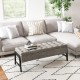 Modern gray chenille storage bench with tufted design and rubber wood legs, perfect for living room organization.