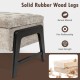 Close-up of the Modern Chenille Storage Bench showcasing solid rubber wood legs and tufted gray fabric for versatile.