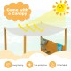Kids sandbox with removable canopy, solid fir wood, sun-protective design, ideal for outdoor play and safety.