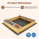 Wooden sandbox with kitchen playset accessories, solid fir wood, 2-in-1 design for kids aged 3-8, perfect for outdoor.