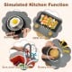 Simulated kitchen features including stoves, BBQ grill, sink, and rotary knobs for kids' playtime fun.