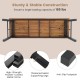 Folding picnic table with acacia wood surface and sturdy metal frame, ideal for indoor and outdoor activities.