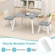 Close-up of the sturdy wooden table leg, showcasing its solid construction and child-friendly height for kids aged 3-6.