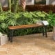 Rectangular folding picnic bench made of acacia wood, featuring sturdy metal legs, ideal for outdoor dining and.