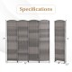 4-panel gray folding privacy screen with hand-woven pattern, 71" tall, ideal for home office or living room separation.