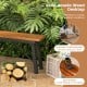 Folding picnic bench set made of solid acacia wood with oil finish, ideal for outdoor dining and camping activities.