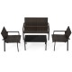 4-piece patio furniture set featuring brown/black PE rattan, galvanized metal frame, and a spacious coffee table for.