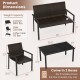 Brown and black PE rattan loveseat with galvanized metal frame, perfect for backyard or poolside relaxation.