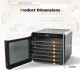 7 stainless steel trays food dryer with digital display, 1-24H timer, and transparent door for easy viewing.