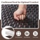 Cushioned seat detail of the 4 Piece Patio Gliding Set with quick-dry foam for optimal comfort and relaxation.
