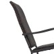 Close-up of the brown rattan surface and curved armrest of the 3 Piece Patio Gliding Set for outdoor relaxation.