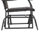 Side view of the 3 Piece Patio Gliding Set showing the durable metal frame and premium rattan surface for outdoor.