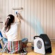 High Velocity Blower Fan showcasing a 185° pivoting head, perfect for directing airflow in home or workshop settings.