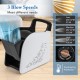 High velocity blower fan with 3 speeds, 185° pivoting head, and lightweight design for effective cooling and drying.