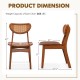 Dimensions of a wooden dining chair with breathable mesh cane backrest, walnut finish, weight capacity 265 lbs.