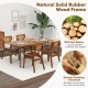 Wooden dining chair set of 2 with breathable mesh cane backrest in walnut finish, perfect for rustic farmhouse decor.