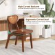 Wooden dining chair featuring a breathable mesh cane backrest and ergonomic curved seat for comfortable relaxation.