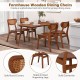 Wooden dining chair set with breathable mesh cane backrest in walnut finish, featuring stable legs and safe round.