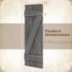 Dark gray farmhouse style window shutter measuring 36 x 13 inches, handcrafted from durable paulownia wood for.