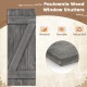 Dark gray farmhouse Paulownia wood window shutter, handcrafted, durable, ideal for porch or living room decoration.