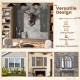 Dark gray farmhouse window shutters set of 2, handcrafted from durable paulownia wood, perfect for versatile home decor.