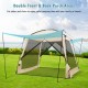 Screened canopy tent with vestibule and zippered door, beige, suitable for 6-8 people, ideal for camping and outdoor.
